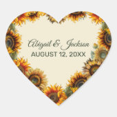ひまわり結婚の森の緑素朴 ハートシール (正面)