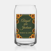 ひまわり結婚の森グリーン&金ゴールド ガラス缶 (裏面)