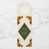 ひまわり結婚の森グリーン&金ゴールド ボトルネックタグ (裏面)