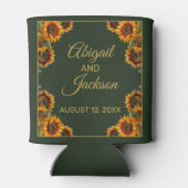 ひまわり結婚の森グリーン&金ゴールド 缶クーラー (裏面)