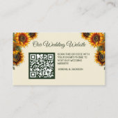 ひまわり結婚の森グリーンQRエンクロージャカード 名刺 (正面)