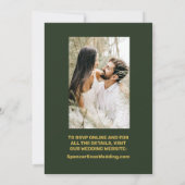 ひまわり結婚の森グリーンRSVPカード 招待状 (裏面)