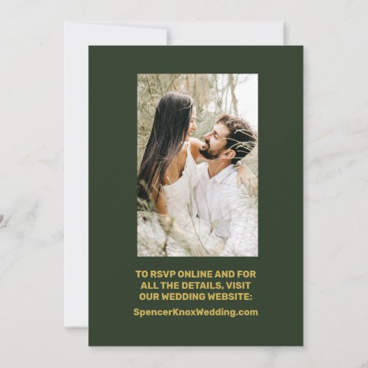 ひまわり結婚の森グリーンRSVPカード 招待状 (裏面)