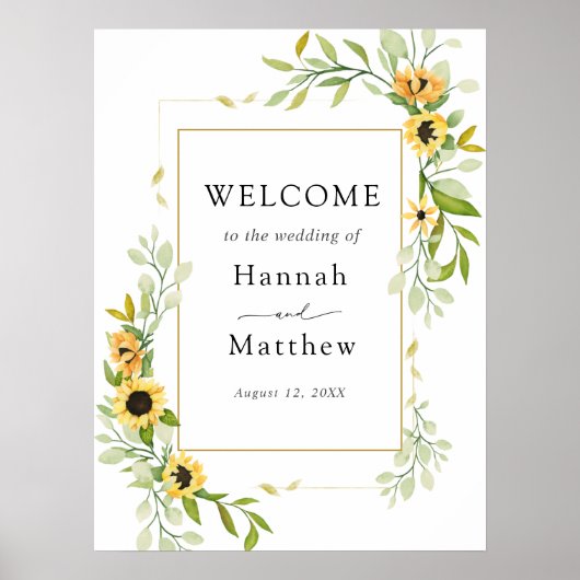 ひまわり結婚の歓迎サイン ポスター (正面)