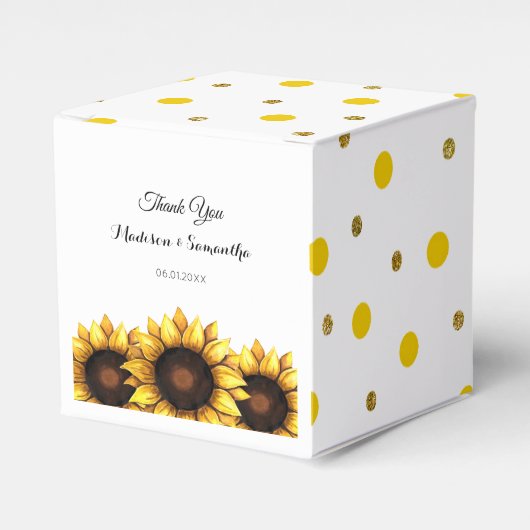 ひまわり結婚の礼拝箱 フェイバーボックス (正面サイド)