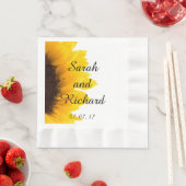 ひまわり結婚の紙ナプキンス 縁ありランチョンナプキン (インサイチュ)