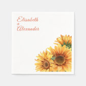 ひまわり結婚の紙ナプキン スタンダードカクテルナプキン (正面)