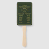 ひまわり結婚の緑と金ゴールド結婚式 プログラム ハンドファン (裏面)