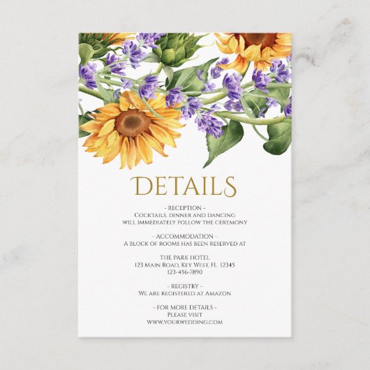 ひまわり結婚の詳細エンクロージャカード エンクロージャーカード (正面)