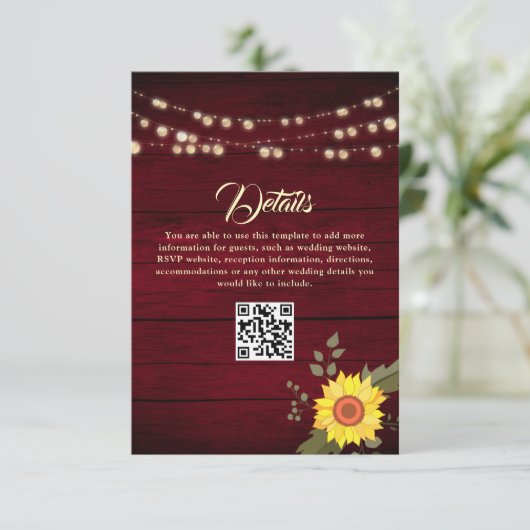 ひまわり結婚の詳細QRコード エンクロージャーカード (スタンド正面)