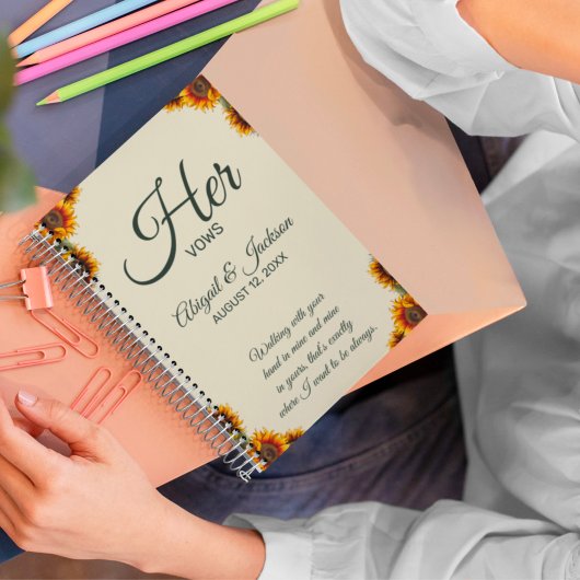 ひまわり結婚の誓いカスタマイズ可能なノートブック ノートブック