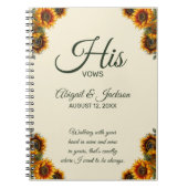 ひまわり結婚の誓いカスタマイズ可能なノート ノートブック (正面)