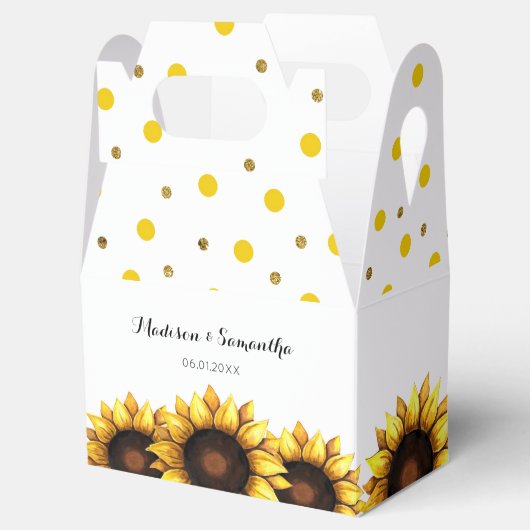 ひまわり結婚の黄色い白フローラ フェイバーボックス (オープン)