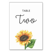 ひまわり結婚の2つのテーブル番号 テーブルナンバー (裏面)