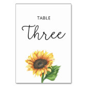 ひまわり結婚の3つのテーブル番号 テーブルナンバー (裏面)