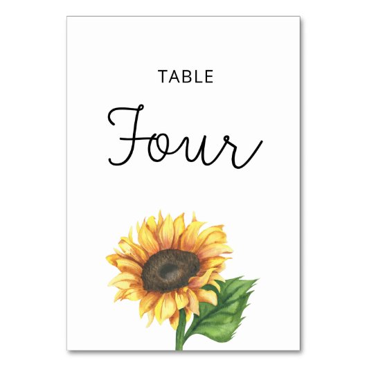 ひまわり結婚の4つのテーブル番号 テーブルナンバー (正面)