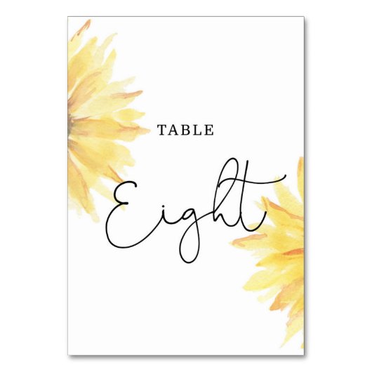 ひまわり結婚の8つのテーブル番号 テーブルナンバー (正面)