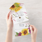 ひまわり結婚の オールインワン招待状 (貼ってはがせる)