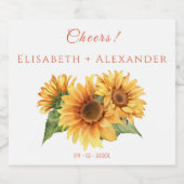 ひまわり結婚の スパークリングワインラベル (シングルラベル)