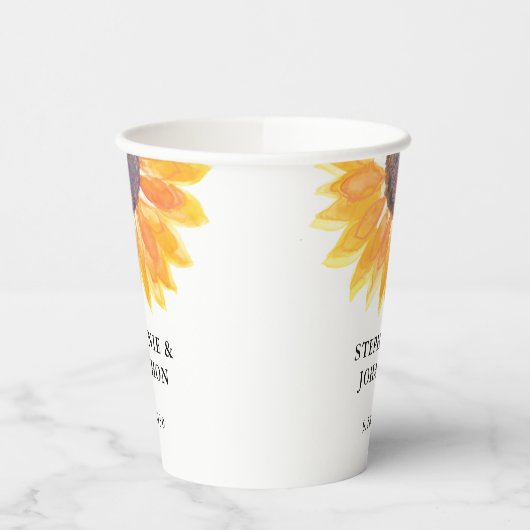 ひまわり結婚の 紙コップ (左)