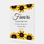 ひまわり結婚は黄色に変わる アクリルサイン (傾斜)