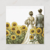 ひまわり結婚カップルのQRコード エンクロージャーカード (裏面)