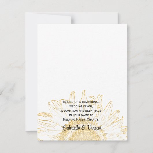 ひまわり結婚グラフィックのチャリティー特典カード (正面)