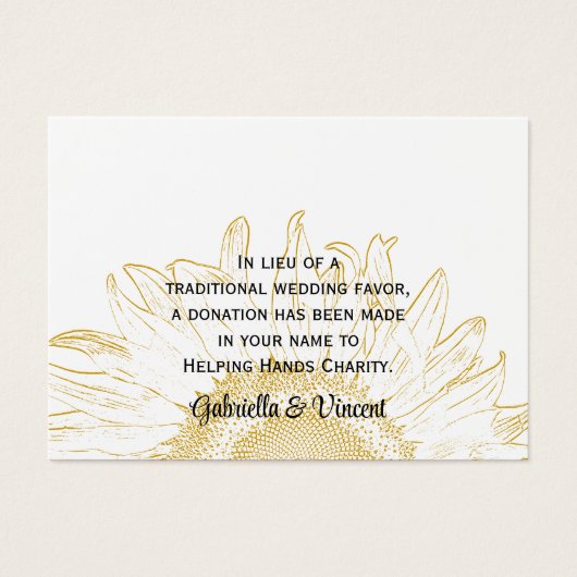 ひまわり結婚グラフィックのチャリティー特典カード (正面)