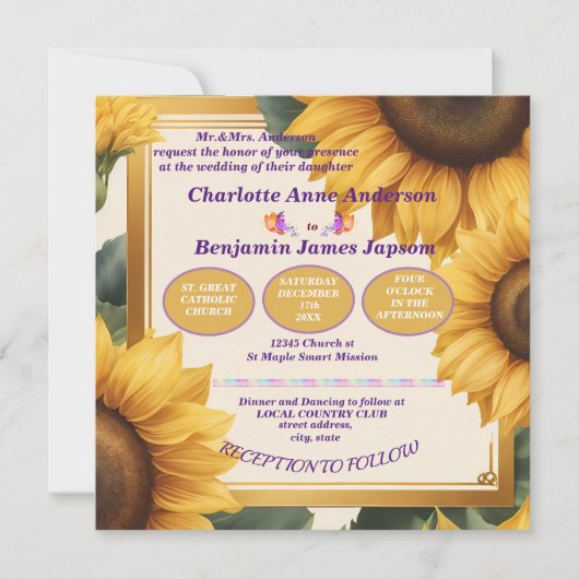 ひまわり結婚フローラ 招待状 (正面)