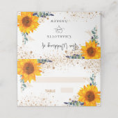 ひまわり結婚ユーカリ金ゴールドグリッター プレイスカード (外部開封)