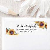 ひまわり結婚差出人住所パーソナライズされた ラベル (インサイチュ)