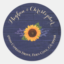 ひまわり結婚差出人住所封筒用シール ラウンドシール