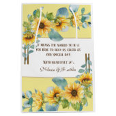 ひまわり結婚式の引き出物またはウェルカム抱き枕 ミディアムペーパーバッグ (正面)