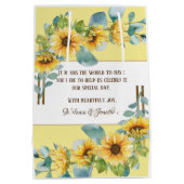 ひまわり結婚式の引き出物またはウェルカム抱き枕 ミディアムペーパーバッグ (裏面)