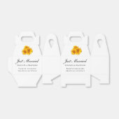 ひまわり結婚式の引き出物イエローフローラたった今結婚しました フェイバーボックス (折り畳みなし)