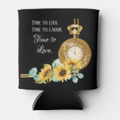 ひまわり結婚式の引き出物クーラーボックス(黒) 缶クーラー (正面)