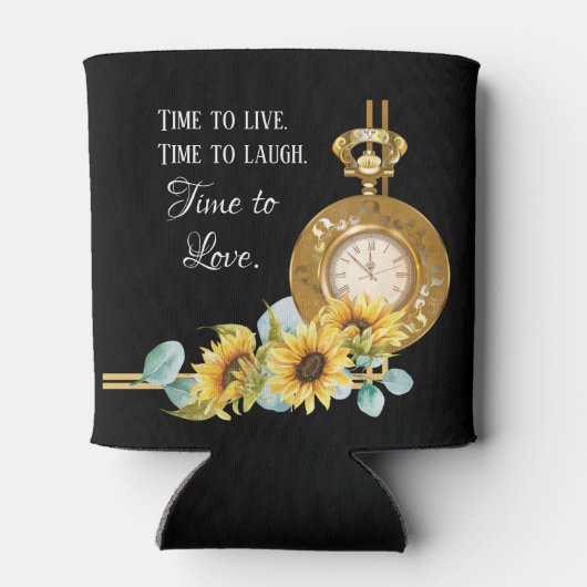 ひまわり結婚式の引き出物クーラーボックス(黒) 缶クーラー (裏面)