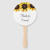 ひまわり結婚式の引き出物ホワイトイエローフローラファン ハンドファン (裏面)