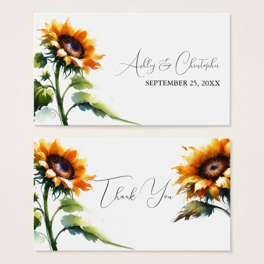 ひまわり結婚式の引き出物ラベル (正面&裏面)