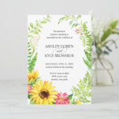 ひまわり結婚式招待状とフローラ枠 招待状 (スタンド正面)
