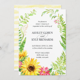 ひまわり結婚式招待状とフローラ枠 招待状