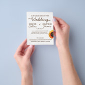 ひまわり結婚式招待状はがきフライヤー チラシ (手)