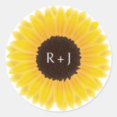 ひまわり結婚式招待状シール ラウンドシール (正面)
