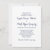 ひまわり結婚式招待状ネイビーブルーイエロー 招待状 (裏面)