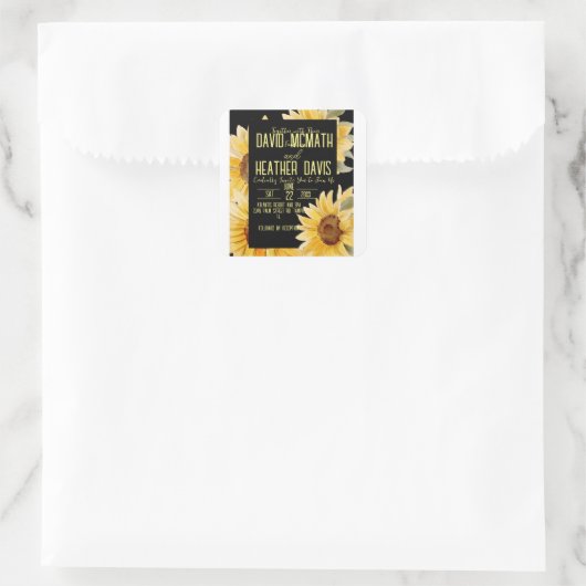 ひまわり結婚式招待状 スクエアシール (バッグ)