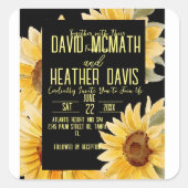 ひまわり結婚式招待状 スクエアシール (正面)