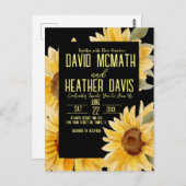 ひまわり結婚式招待状 ポストカード (正面/裏面)