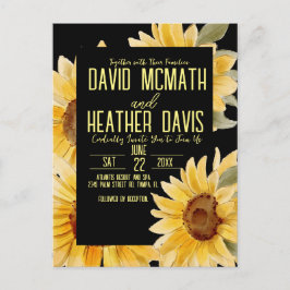 ひまわり結婚式招待状 ポストカード