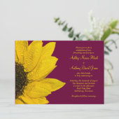 ひまわり結婚式招待状 - ワインと黄色 招待状 (スタンド正面)