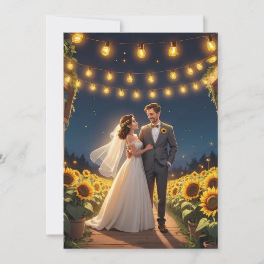 ひまわり結婚式招待状 招待状 (正面)